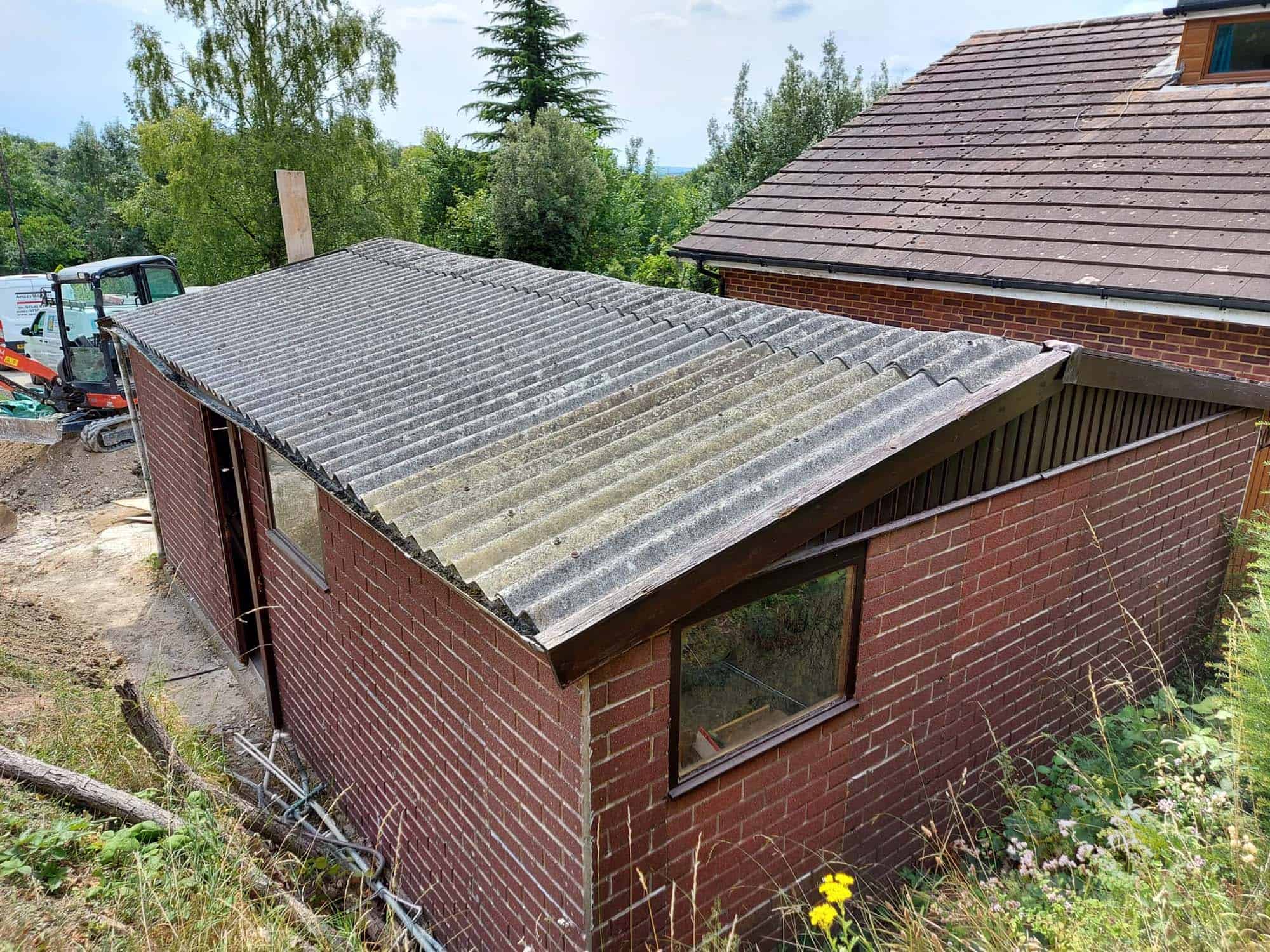 Garage roof before replacement